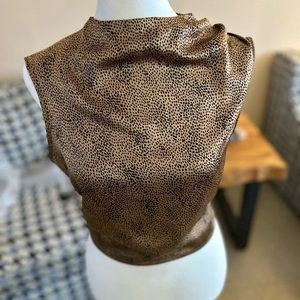 Sincerely Jules Women's Satin Crop Top | Animal Print | Size L